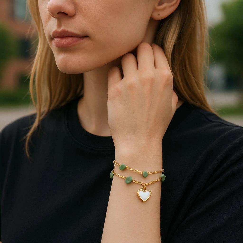 Green Heartstone Bracelet N3VO