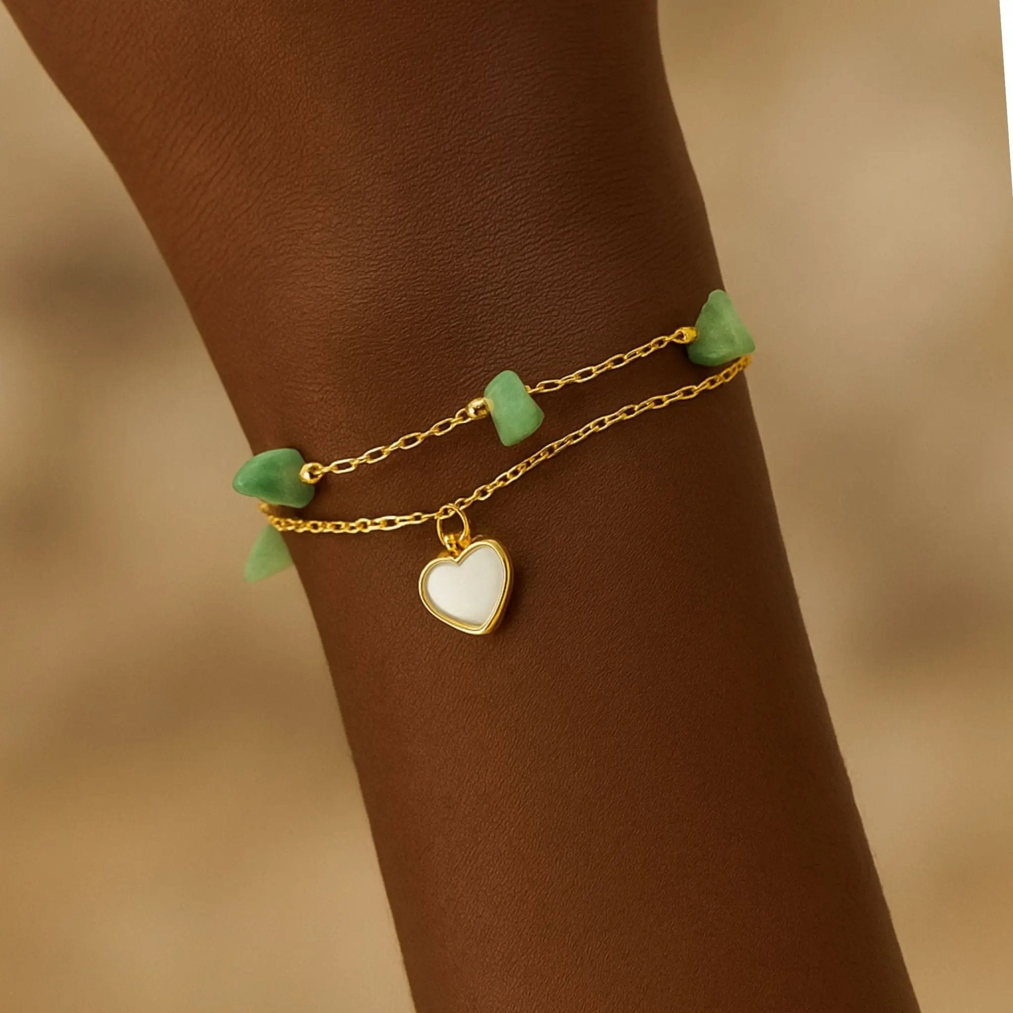 Green Heartstone Bracelet N3VO