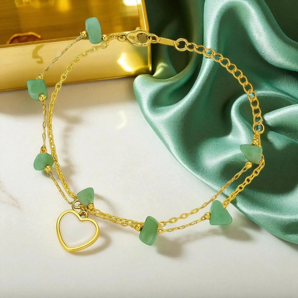 Green Heartstone Bracelet N3VO