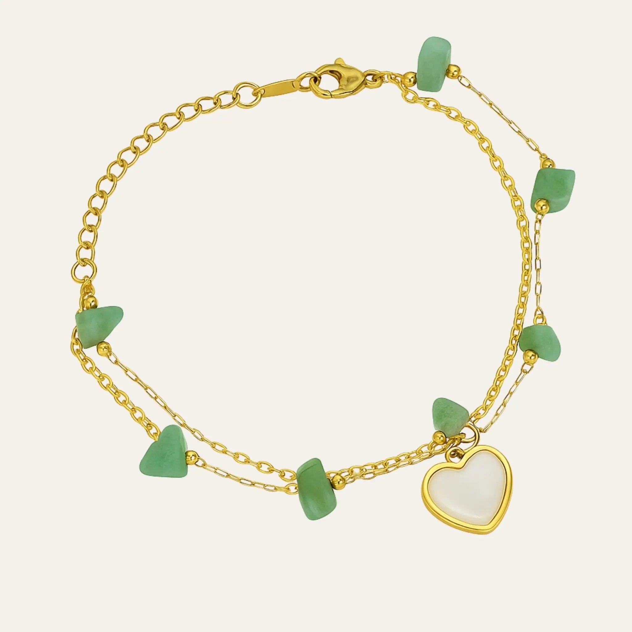 Green Heartstone Bracelet N3VO