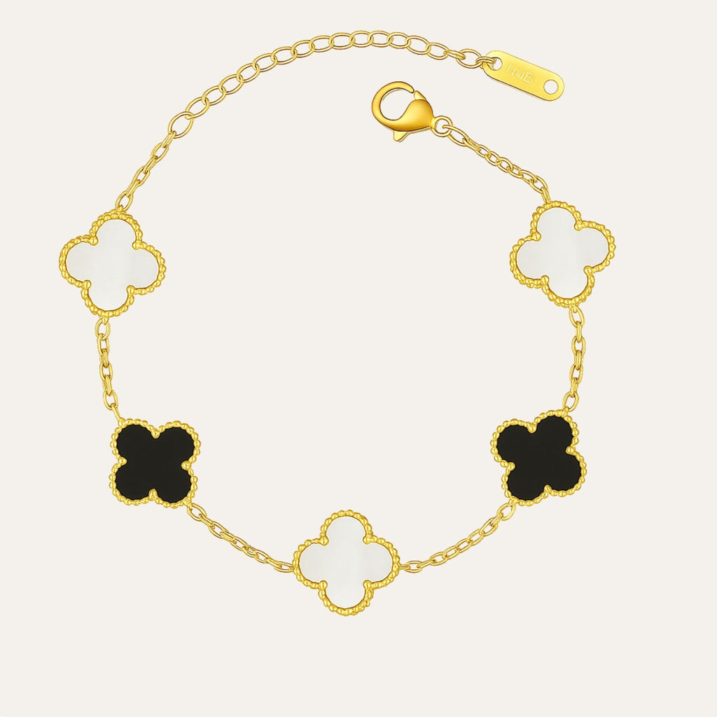 Dual Clover Charm Bracelet