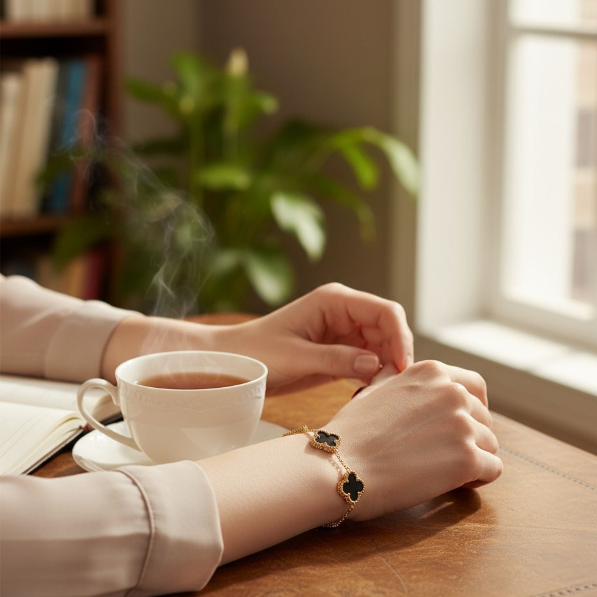 Dual Clover Charm Bracelet