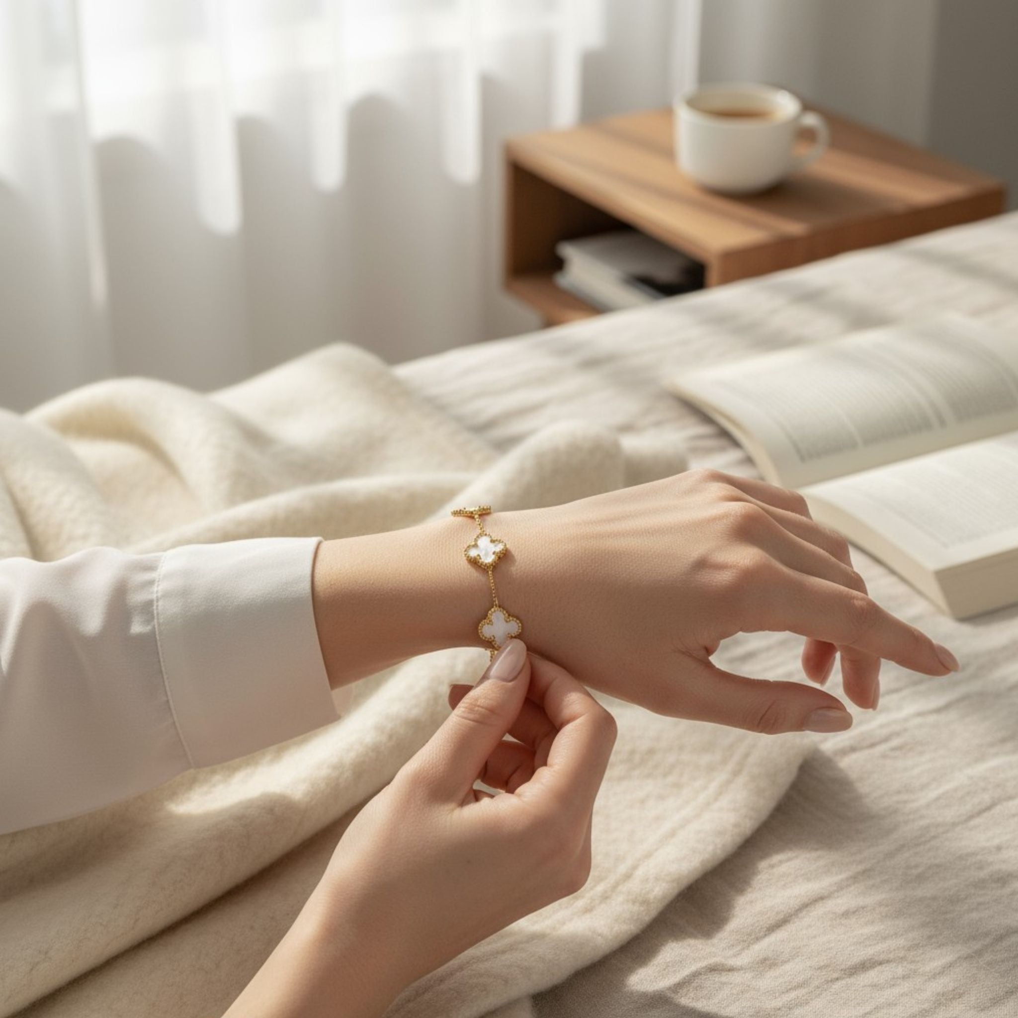 Dual Clover Charm Bracelet