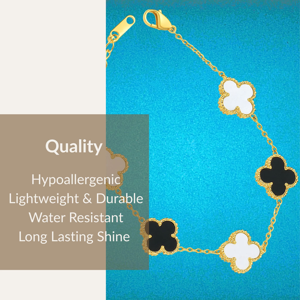 Dual Clover Charm Bracelet