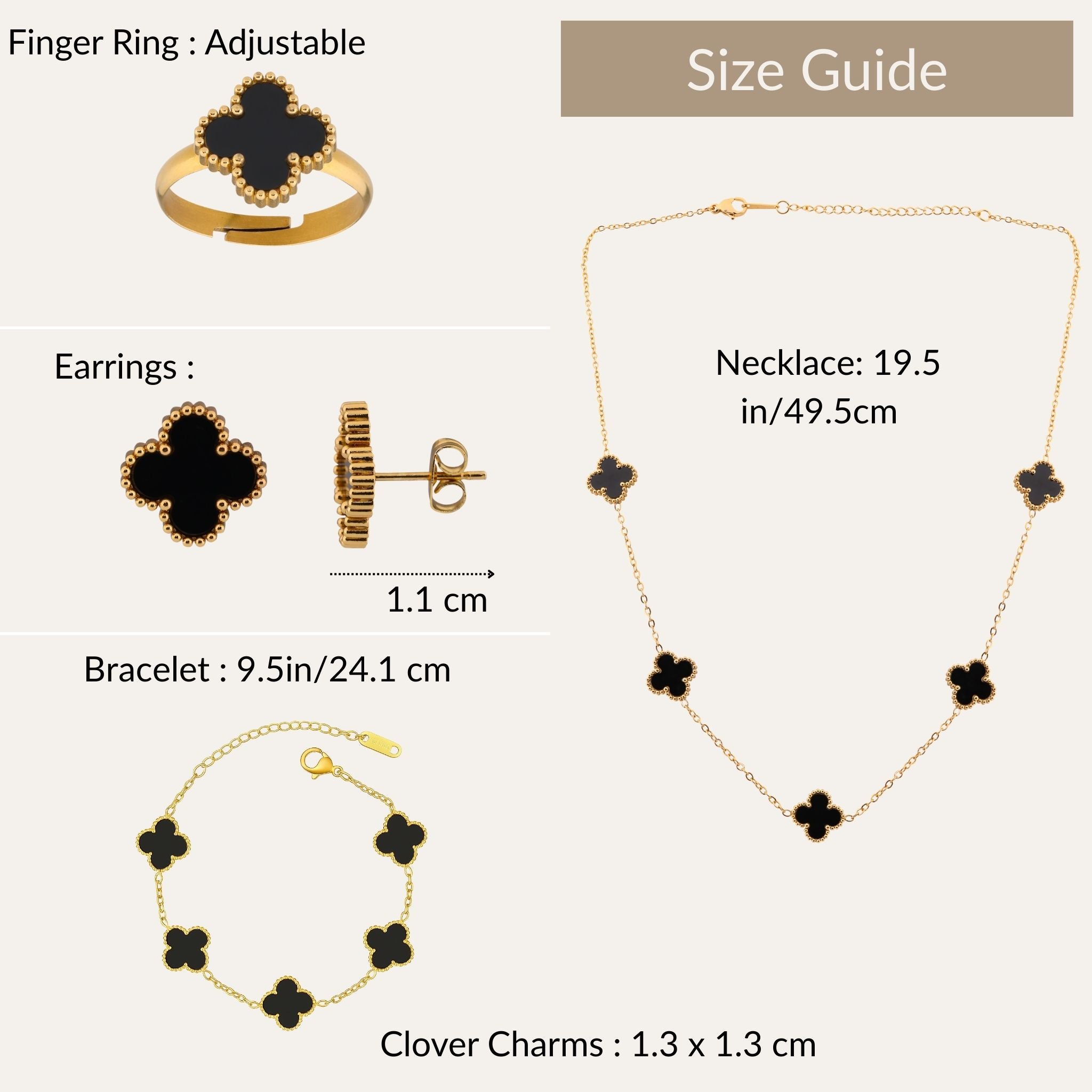 Black Clover Jewellery Set