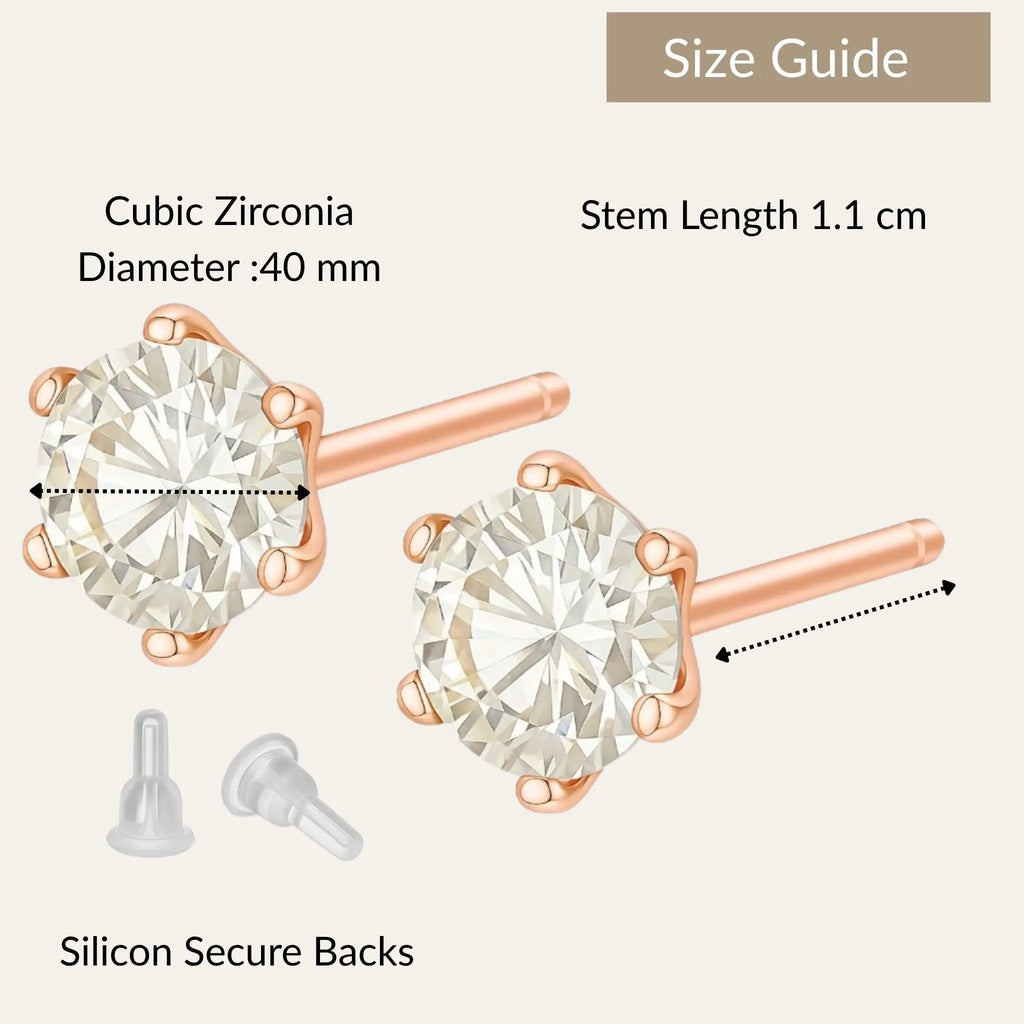 Rosé Solitaire Studs N3VO