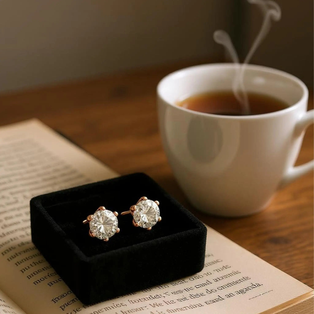 Rosé Solitaire Studs N3VO