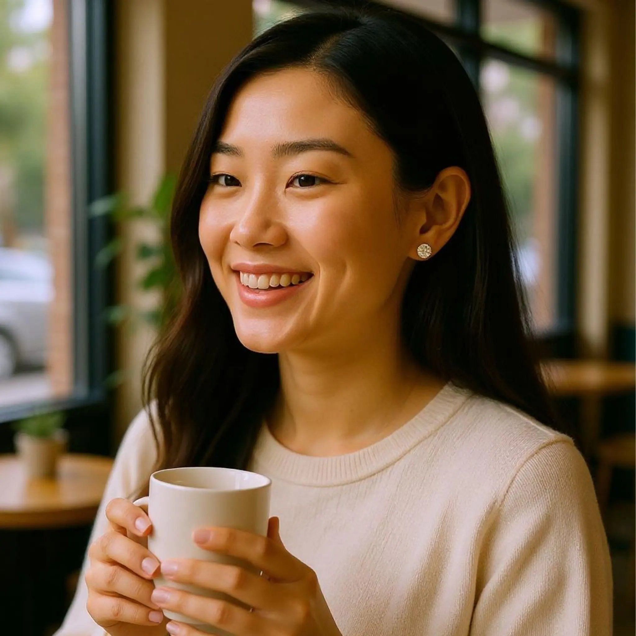 Rosé Solitaire Studs N3VO