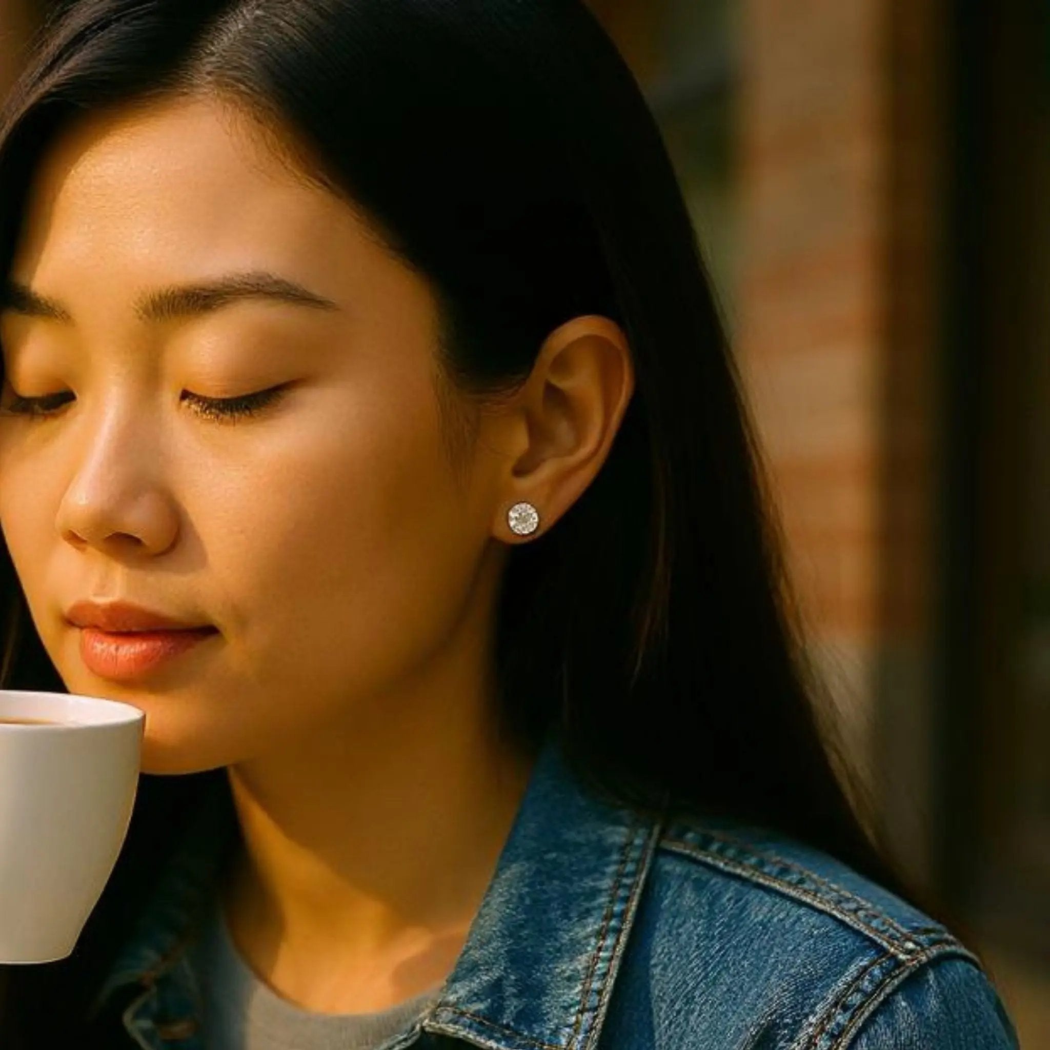 Rosé Solitaire Studs N3VO