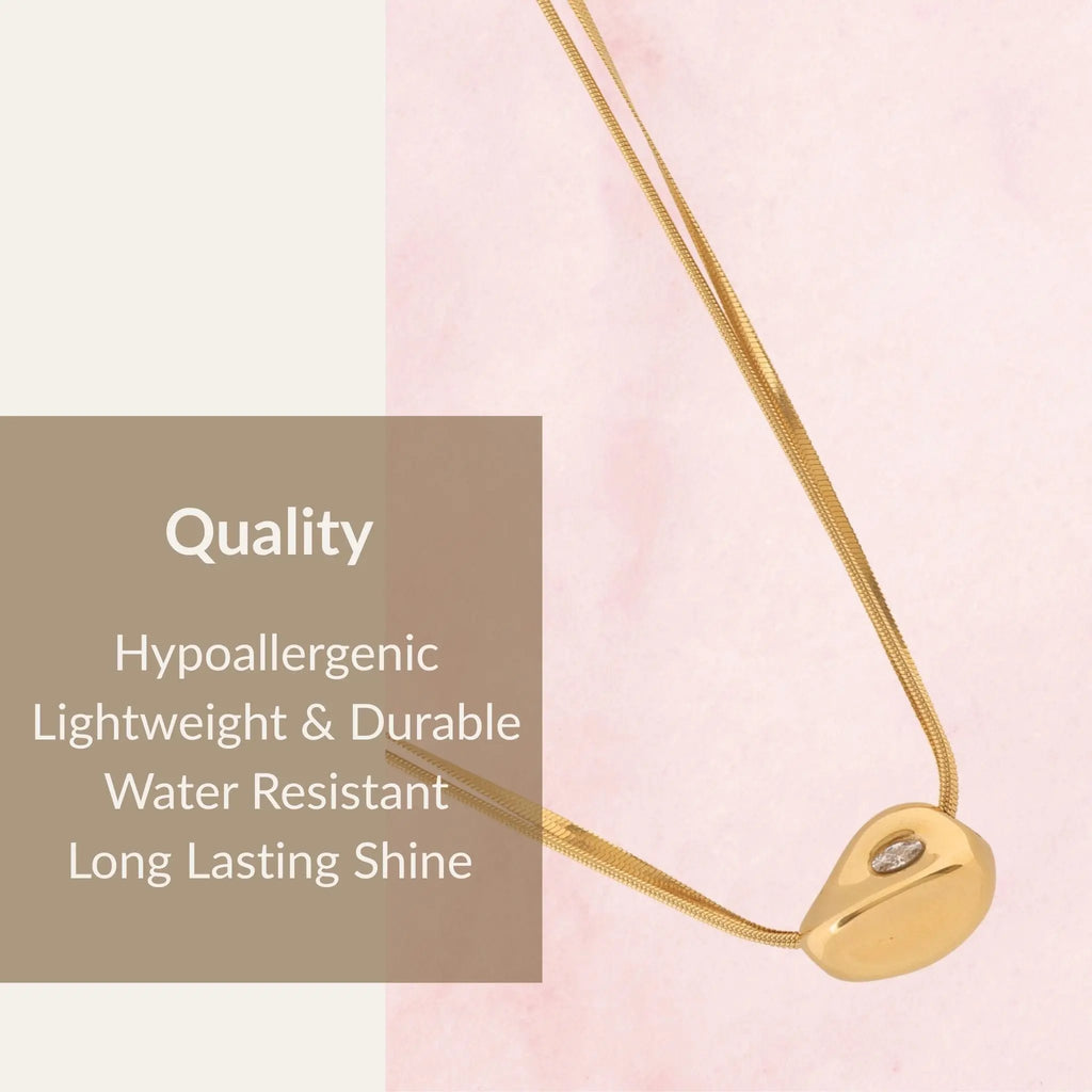 Golden Pebble Necklace N3VO