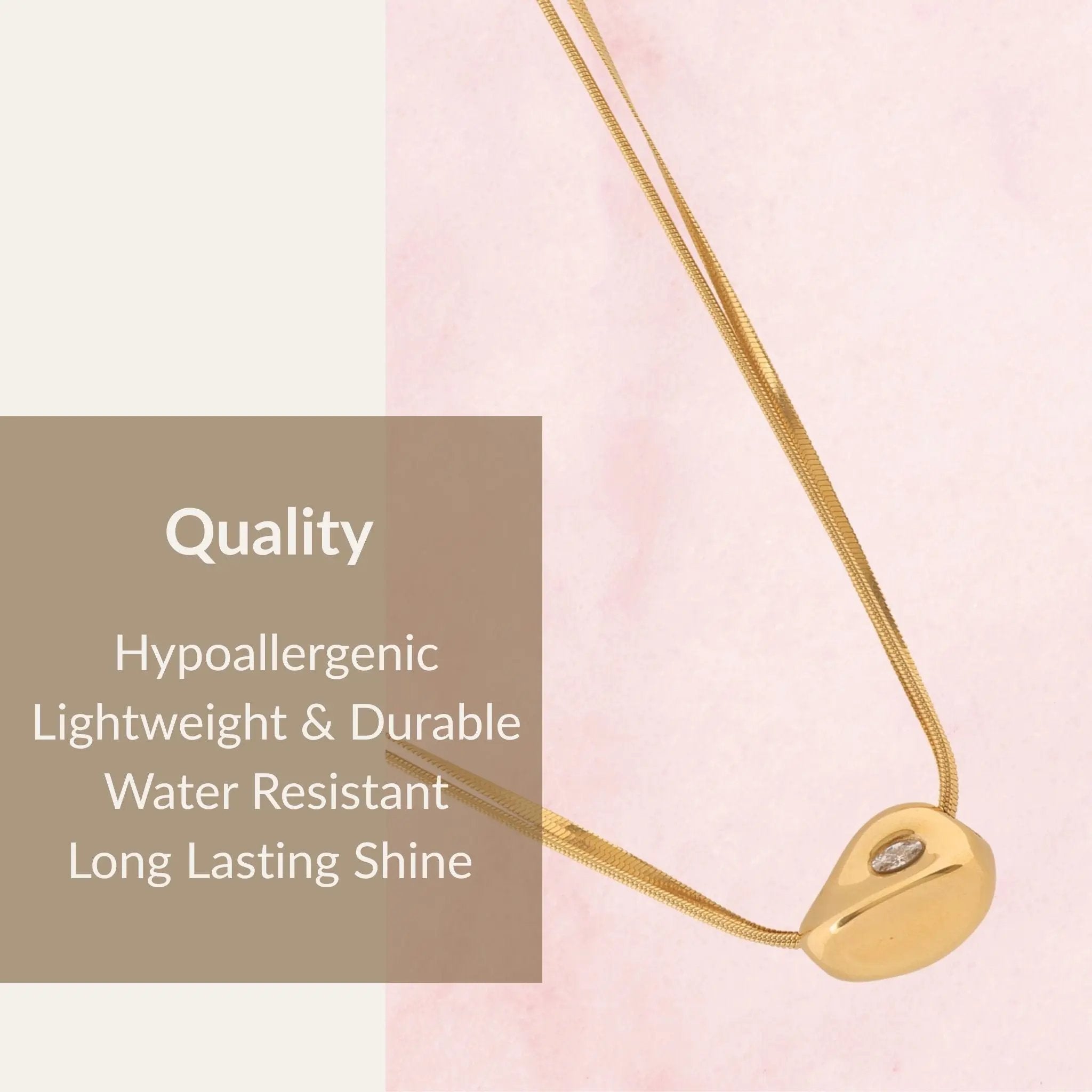 Golden Pebble Necklace N3VO