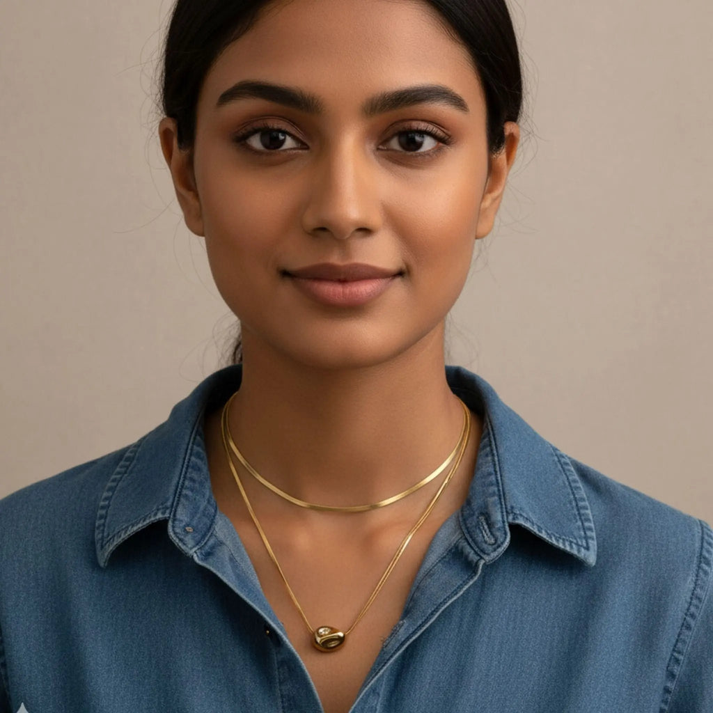 Golden Pebble Necklace N3VO