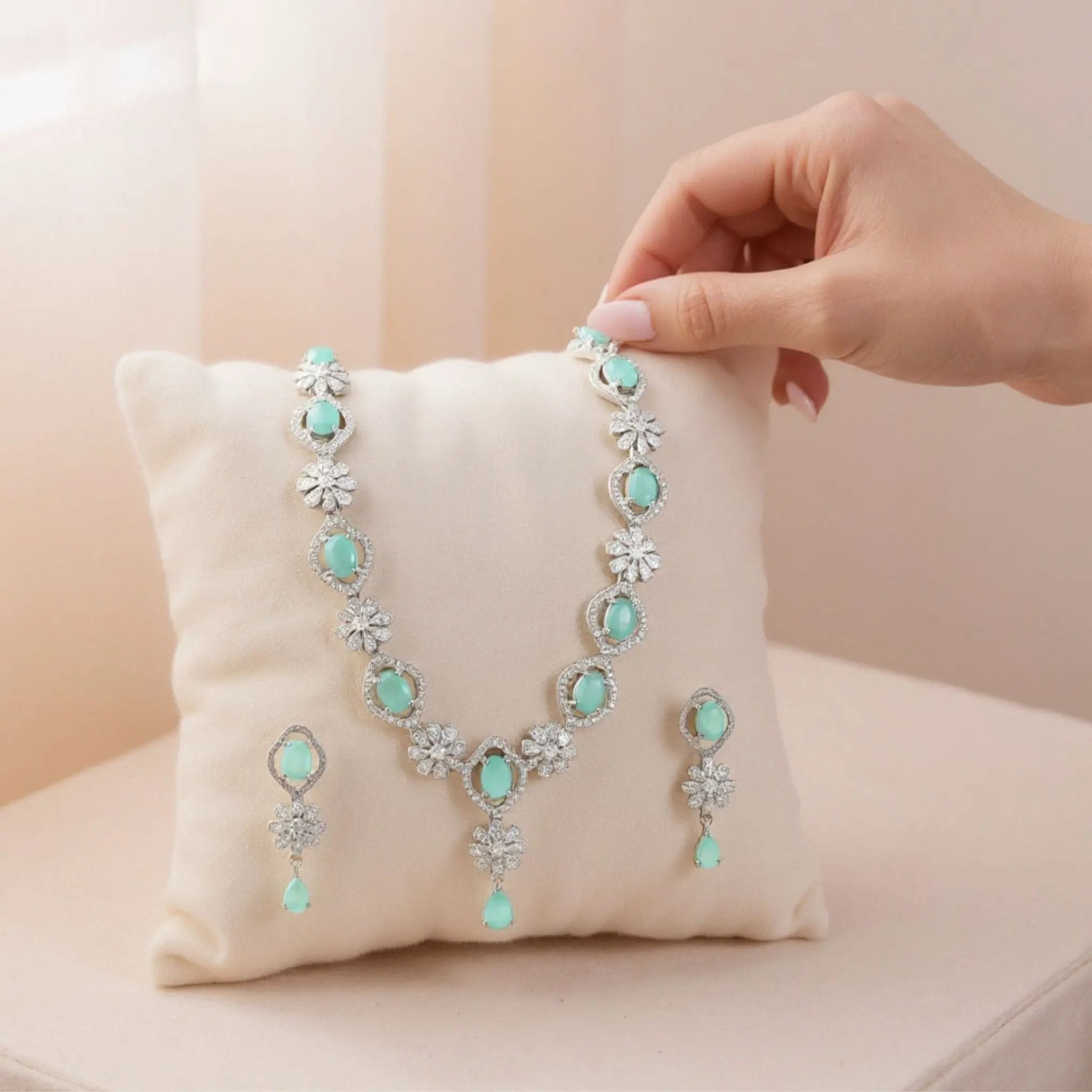 Aurora Aqua Bloom Jewelry Set N3VO